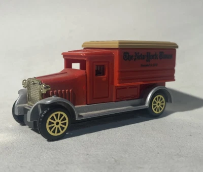 Vintage Red NEW YORK TIMES Founded In 1951 Red Tan Gray Gold Diecast Truck - Image 1 of 4