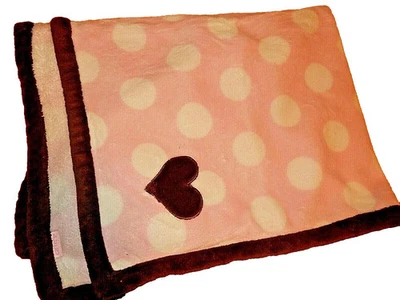 Manta de cuna polar de felpa rosa lunares corazón de Carter Kidsline 7D LN 30x40 Foto 1 de 4
