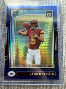 2024 Panini Donruss Optic Jayden Daniels Rated Rookie Blue Hyper Prizm #248 - Picture 1 of 3