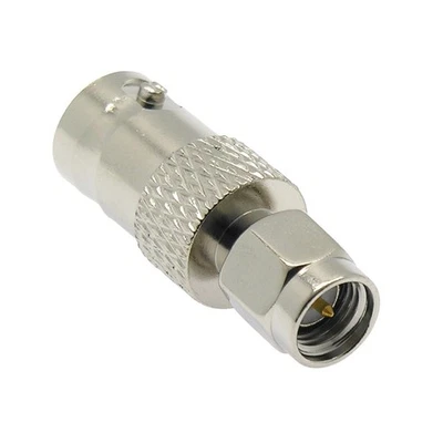 SMA Male to BNC Female Straight Coax Coaxial RF Antenna Connector Adapter - Image 1 of 2