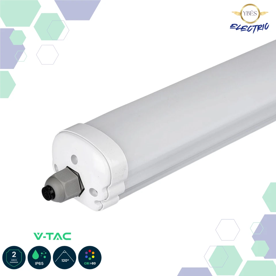 PLAFONIERA LED IP65 60 120 150 cm VTAC COLORE LUCE BIANCO NATURALE FREDDO - Immagine 1 di 1