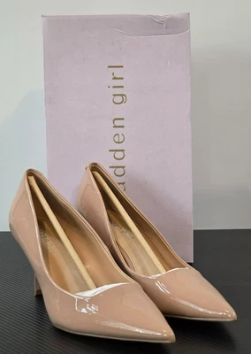 Size 9 Madden Girl Women's Brynn Pointed-Toe Pumps Nude Patent - Image 1 of 4