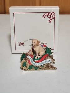Danbury Mint Golden Retriever Santa's Helper 2005 Christmas Ornament Rare - Bild 1 von 10