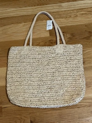 Новый J экипажа сплетенный соломы сумка с короткими ручками коричневый (незначительное обесцвечивание на нижнем углу) - Изображение 1 из 4