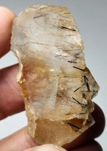 Aegirine and Rutile included Yellowish transparent Quartz Crystal-Zagi mountains - Picture 1 of 11