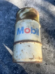 Oldtimer Mobil Öl Metall Dose Fass Mobil Fett Mülleimer Abfalleimer Patina - Bild 1 von 10