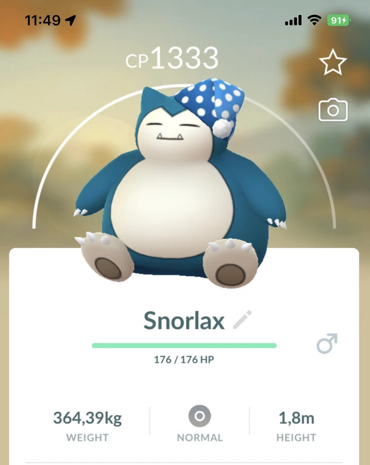 Snorlax Nightcap Hat Night Cap Sleep Costume Pokemon Gen1 Go Pokémon - Image 1 of 1