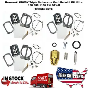 Kawasaki CDKCV Triple Carburetor Carb Rebuild Kit Ultra 150 900 1100 ZXi STX-R- - Picture 1 of 12