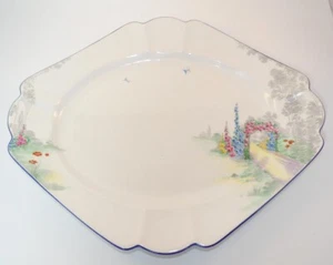 Shelley Art Deco 11606 Archway Of Roses 17.5" Lozenge Serving Platter 1930s VGC - Picture 1 of 6