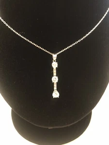 Collar total de oro blanco de 14K 10 diamantes natural aprox 1,5 quilates 22"" 4,3 g - Imagen 1 de 6