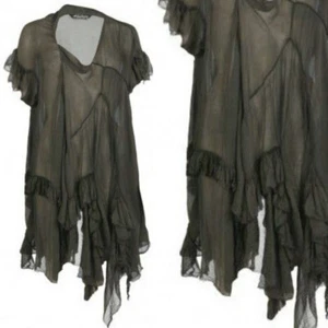 NEW ALL SAINTS SILK OVERSIZED LOOSE DRAPE HEM TUNIC DRESS COMPLETELY SOLDOUT£189 - Picture 1 of 11