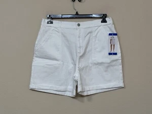 Gloria Vanderbilt Damen weiß hoher Bund weich bequem Utility Sommer Short L - Bild 1 von 14