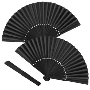 Confezione 2 Ventilatori Rave a Mano Pieghevoli Grandi Ventilatore a Mano Kung Fu Tai Chi Cinese - Foto 1 di 6