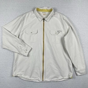 Carbon2Cobalt Shirt Mens XL Off White Shacket Casual Preppy Workwear Flap Pocket - Picture 1 of 12