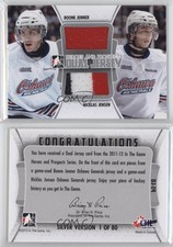 2011 ITG Heroes and Prospects Dual Jersey Silver /80 Boone Jenner Nicklas Jensen