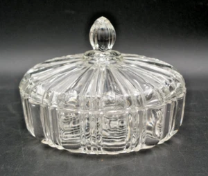 Vintage Anchor Hocking "Old Cafe" Clear Pattern Candy Dish with Lid MCM - Picture 1 of 7