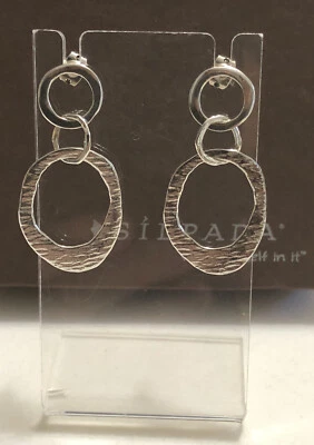 SILPADA Sterling Silver Freeform Oval Textured Link Circle Post Earrings P1579 - Image 1 of 3