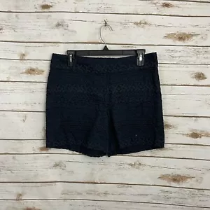 Pantaloncini corti all'uncinetto con occhielli blu navy Loft taglia 2 - Foto 1 di 4