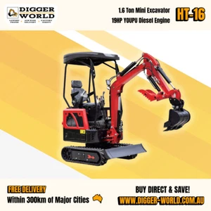1.6 Ton HT-16 Mini Excavator, YOUPU 19HP Diesel Engine, HIGHTOP - Picture 1 of 3