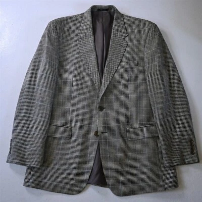 Blazer Traje Chaqueta Abrigo Deportivo Chaps 40R Azul Glenn Check 100% Seda Para Hombre Foto 1 de 4