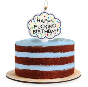 Happy F#%king Birthday Candle – FU Funny Cake Topper, Party Gag Gift Decoration - Picture 1 of 2