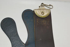 Vintage Genuine Scotch Shell Shaving Razor Strop - Medal of Award U.S.A. -Damage - Picture 1 of 13