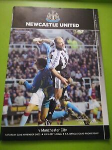 Programma calcio Newcastle v Man City. Premier LG. 22.11.2003