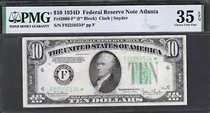 1934-D $10 ATLANTA RARE ** STAR NOTE ** SUPERB PMG CHOICE VERY FINE 35 EPQ - Picture 1 of 2