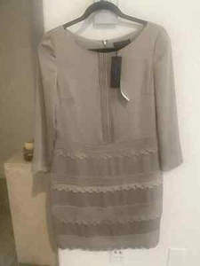 Banana Republic lined shift dress Knee Length long sleeve SLIMMING Taupe 8 NWT - Picture 1 of 4