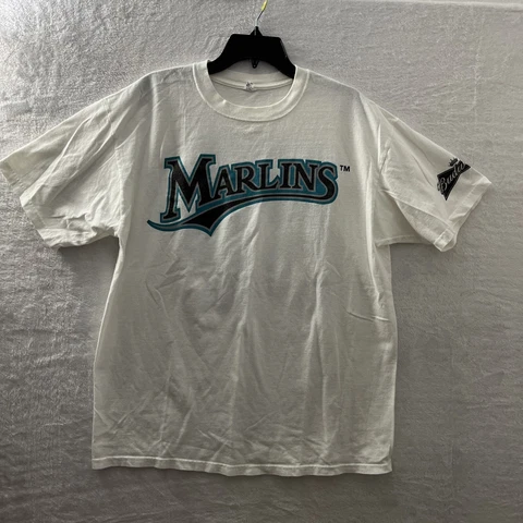 Vtg Florida Marlins Shirt Mitre 52 XL Stadium Promo White Crew Neck MLB Baseball Cover