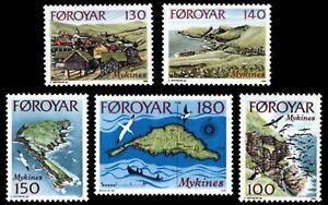 Faroe Islands #31-35 MNH 1976 Map Islands Scenes Mykines [Fa33-Fa37]