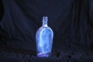 vintage antique purple glass flask bottle 2 - Picture 1 of 3
