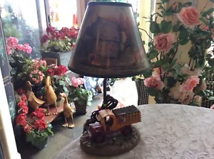 Vtg Coca-Cola Table Lamp-5c Delivery Truck On Country Rd-15 1/2" Original Shade - Picture 1 of 9