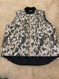 Only NY Camo Vest Women's Medium Tan Beige Brown Full Zip Lined Soft New w/o tag - Picture 1 of 3