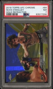 Sean O’malley 2018 Topps Chrome UFC #84 Gold Refractor Rookie Card RC /50 PSA 7