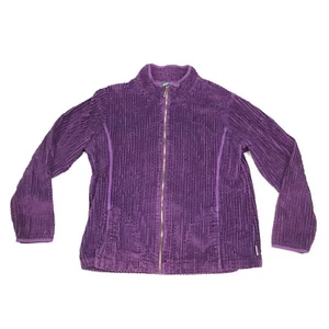 Woolrich Full Zip 100% Cotton Ribbed Jacket - Women's Size XL - Purple - Picture 1 of 8