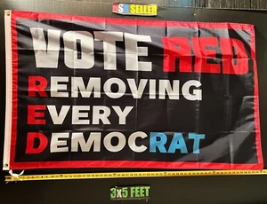 Donald Trump Flag FREE USA SHIP Vote Red Republican B RED Desantis USA Sign 3x5' - Picture 1 of 1