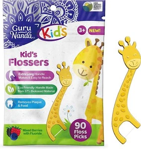 Dental Floss Picks Extra-Long Giraffe-Shaped with Fluoride Berry Flavor✨ QUALITY - Picture 1 of 9