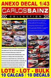 ANEXO DECAL 1/43 LOTE – BULK – LOT CARLOS SAINZ COLLECTION -10 DECALS (07) - Picture 1 of 1
