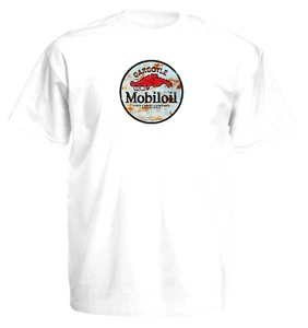 MOBILOIL GARGOYLE LOGO TEE SHIRT - 190g - 100% Coton BLANC - Imagen 1 de 1