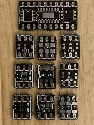 HVR-TEK 10 Break-Apart SMT to DIP Adapter PCB 2.54mm Solder Pads (SMD Adapter) US SHIP