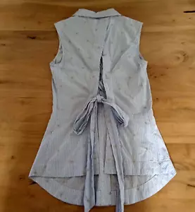 Derek Lam IO Crosby blau & weiß gestreiftes Shirt Weste Damen Gr. 00 Extra Small - Bild 1 von 5