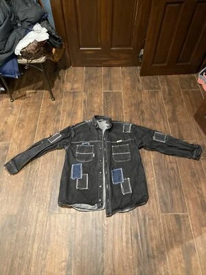 Brooklyn Express Raw Denim Jean Jacket Patchwork Men’s 2XL Made in USA - Image 1 of 4