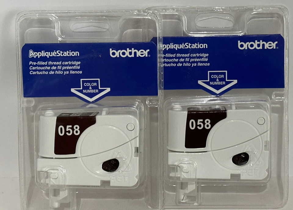 Lot of 2 Brother Applique  Station Pre-Filled Thread Cartridge 058 -Dark Brown - Image 1 of 1