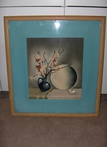 Vintage Benjamin Harris Listed Artist Watercolor Painting Still Life Art Deco - Picture 1 of 8