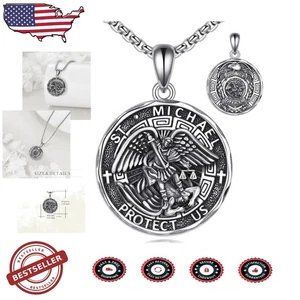 Echt Sterling Silber St. Michael Beschützer Anhänger - Hypoallergen - Bild 1 von 9