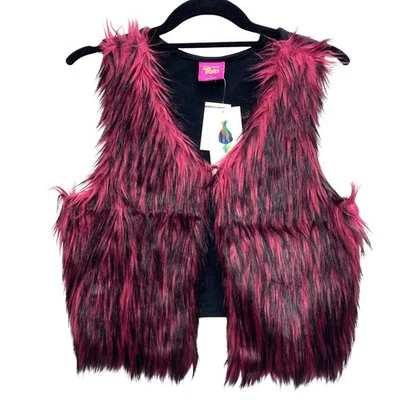 Dreamworks Trolls Faux Fur Vest, Girl's Size Large, Halloween Costume, NEW - Image 1 of 4