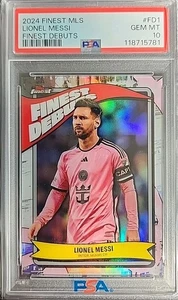 Lionel Messi 2024 Topps Finest MLS Finest Debuts Refractor Inter Miami PSA 10 - Bild 1 von 2