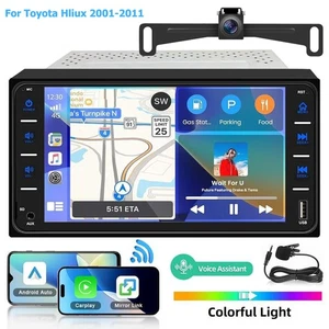 For Toyota Hilux 2001-11 Car Stereo CarPlay GPS Radio Double Din 7" Android Auto - Picture 1 of 15