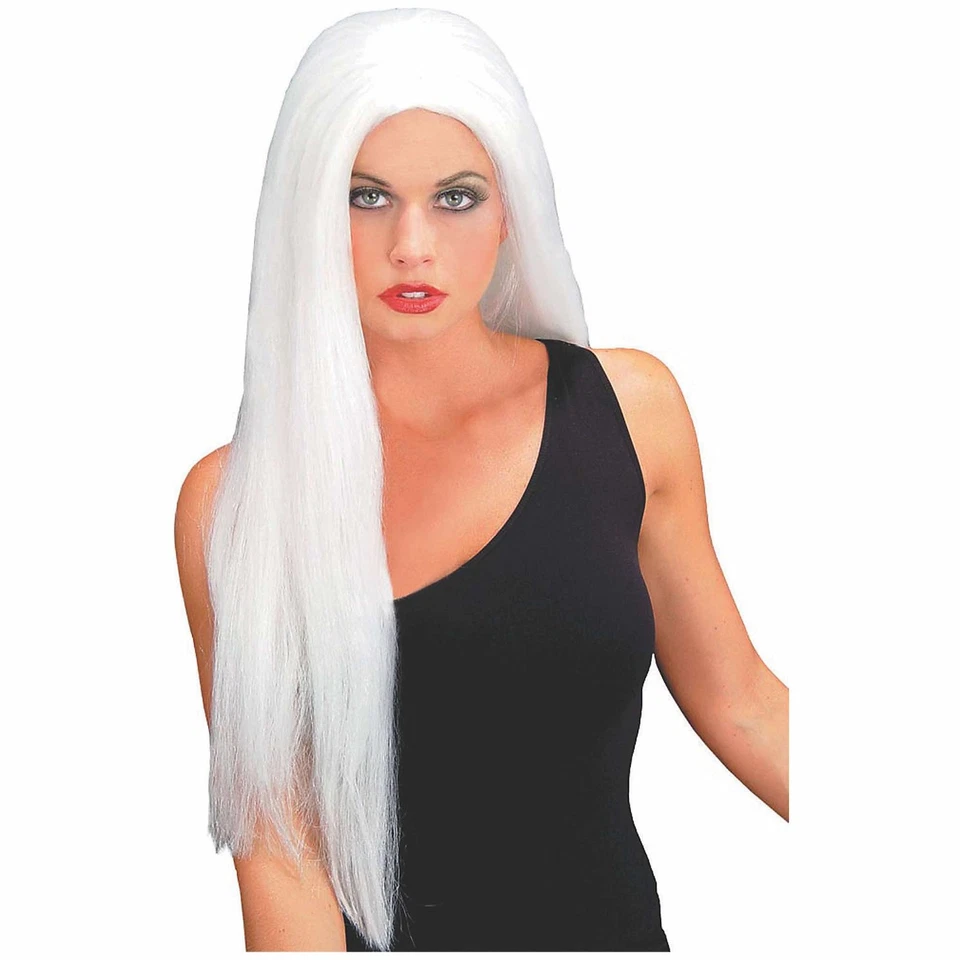 Angel Ghost 24 Inches Long Straight White Old Granny Womens Costume Wig - Image 1 of 1